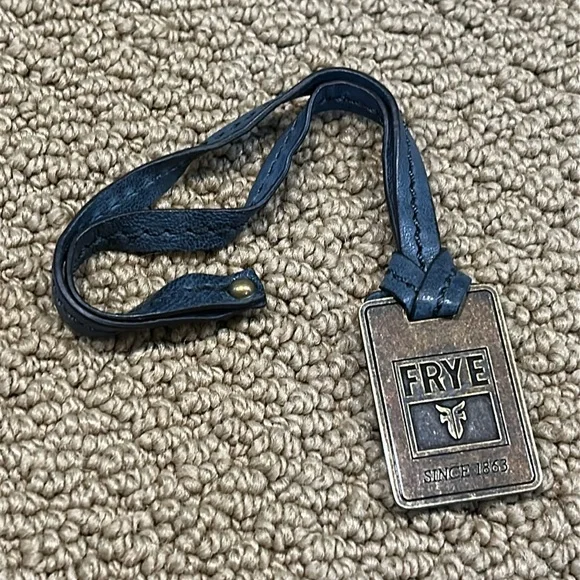 NEW Frye Michelle Work Tote Bag Blue Black Leather - Picture 12 of 16